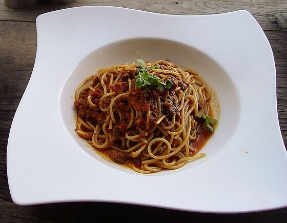 A plate of spaghetti
